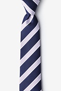 Jefferson Stripe Navy Blue Tie For Boys Photo (0)