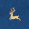 Navy Blue Microfiber Jumping Reindeer