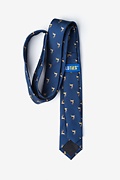 Jumping Reindeer Navy Blue Skinny Tie Photo (1)