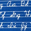 Navy Blue Microfiber Learning Cursive Extra Long Tie