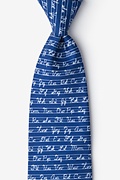 Learning Cursive Navy Blue Extra Long Tie Photo (0)
