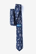 Less Ugly Christmas Sweater Navy Blue Skinny Tie Photo (1)