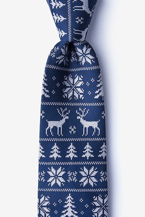 Snowflake Tie – Blue Mens Christmas Tie with White Snowflake Neck Tie also  Available as a Skinny Tie.