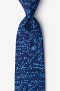 Math Equations Navy Blue Extra Long Tie Photo (0)