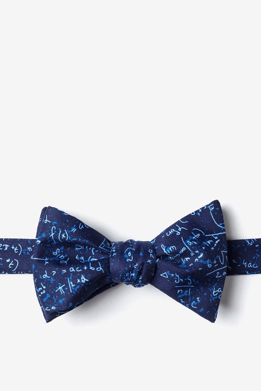 Math Equations Navy Blue Self-Tie Bow Tie Photo (0)