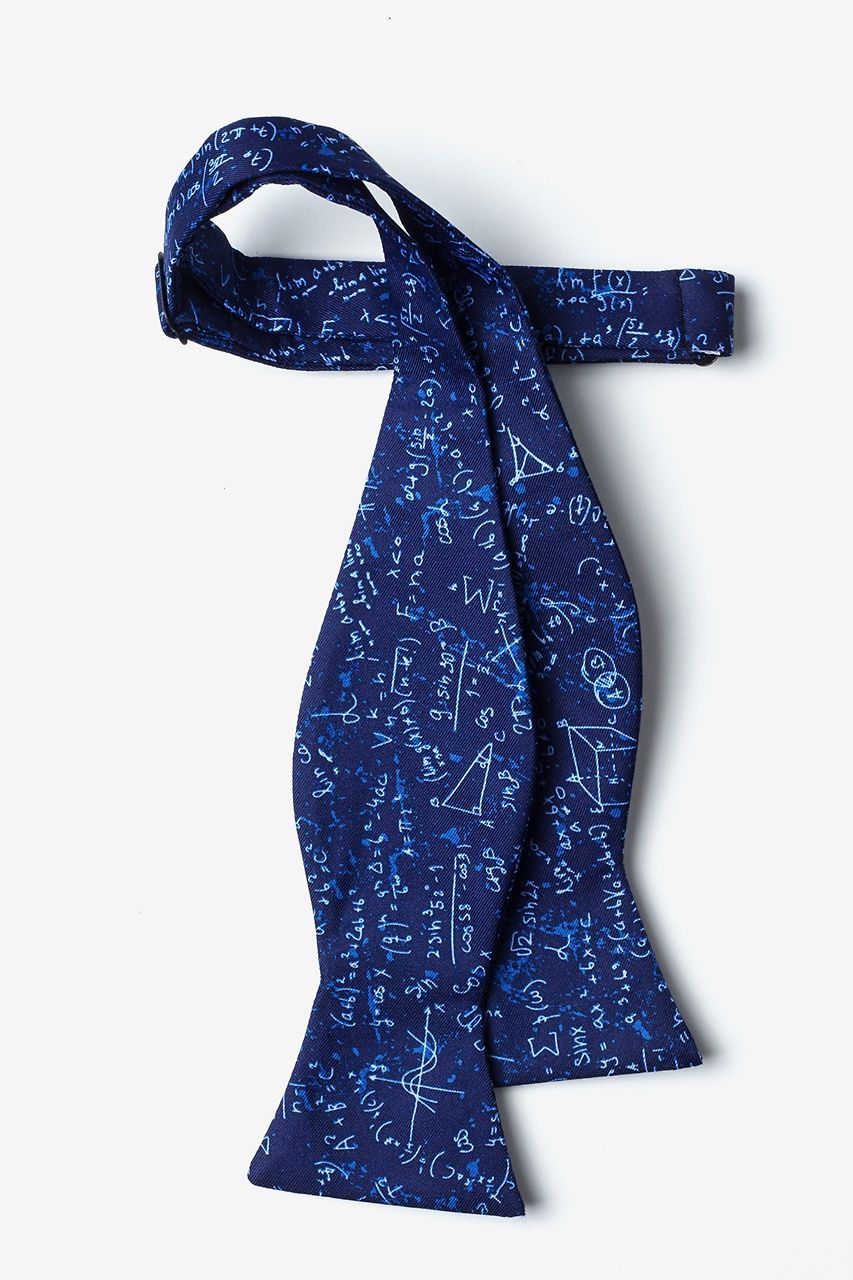 Math Equations Navy Blue Self-Tie Bow Tie Photo (1)