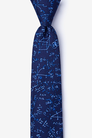 Math Equations Navy Blue Skinny Tie