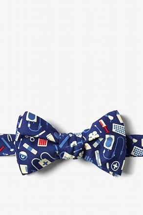 Medical Supplies Navy Blue Self-Tie Bow Tie