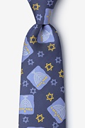 Menorah Navy Blue Tie Photo (0)