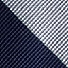 Navy Blue Microfiber Navy & Silver Stripe Self-Tie Bow Tie