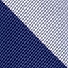 Navy Blue Microfiber Navy & Silver Stripe Skinny Tie