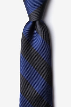 _Navy & Black Stripe Navy Blue Tie_