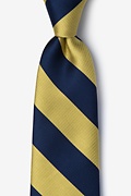 Navy Blue Microfiber Navy & Gold Stripe