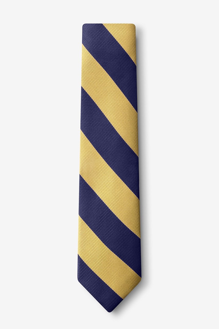 Navy & Gold Stripe Navy Blue Tie For Boys Photo (1)