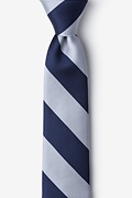 Navy Blue Microfiber Navy & Silver Stripe