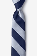 Navy Blue Microfiber Navy & Silver Stripe