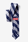 Navy & Silver Stripe Navy Blue Extra Long Tie Photo (1)