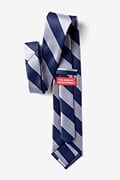 Navy & Silver Stripe Navy Blue Tie Photo (1)