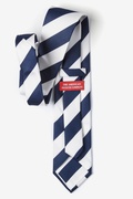 Navy and Off White Stripe Navy Blue Tie Photo (1)