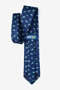 Navy Blue Dinosaurs Roaming Tie Photo (1)