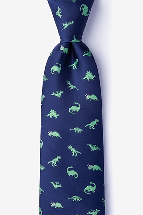 Navy Blue Dinosaurs Roaming Tie