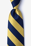 Navy & Gold Stripe Navy Blue Extra Long Tie Photo (0)