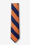 Orange & Navy Stripe Navy Blue Tie For Boys Photo (1)