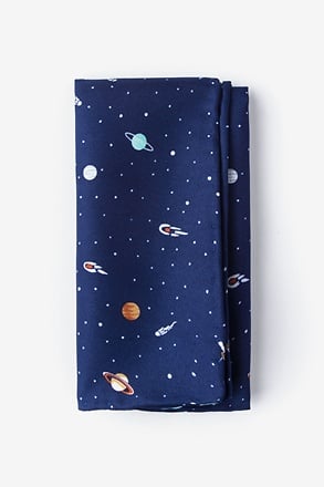 _Outer Space Navy Blue Pocket Square_