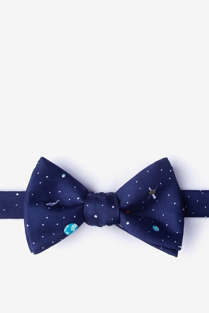 Outer Space Navy Blue Self-Tie Bow Tie Photo (0)