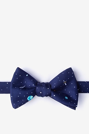 Outer Space Navy Blue Self-Tie Bow Tie
