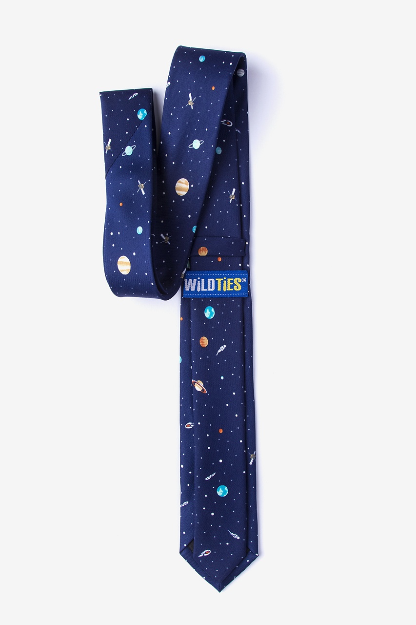 Outer Space Navy Blue Skinny Tie Photo (1)