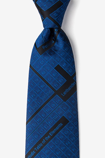 Navy Blue Microfiber Periodic Table Extra Long Tie