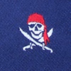 Navy Blue Microfiber Pirate Skull and Swords Extra Long Tie