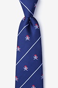 Pirate Skull and Swords Navy Blue Extra Long Tie Photo (0)