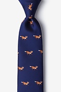 Navy Blue Microfiber Prowling Foxes