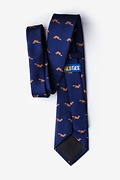 Prowling Foxes Navy Blue Extra Long Tie Photo (1)