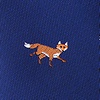 Navy Blue Microfiber Prowling Foxes Skinny Tie