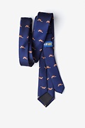 Prowling Foxes Navy Blue Skinny Tie Photo (1)