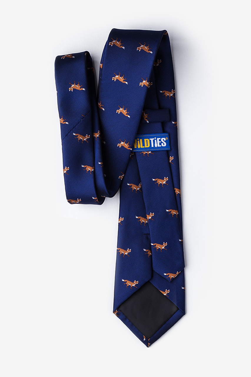 Prowling Foxes Navy Blue Tie Photo (1)