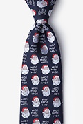 Navy Blue Microfiber Santa Faces