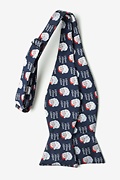 Santa Faces Navy Blue Self-Tie Bow Tie Photo (1)