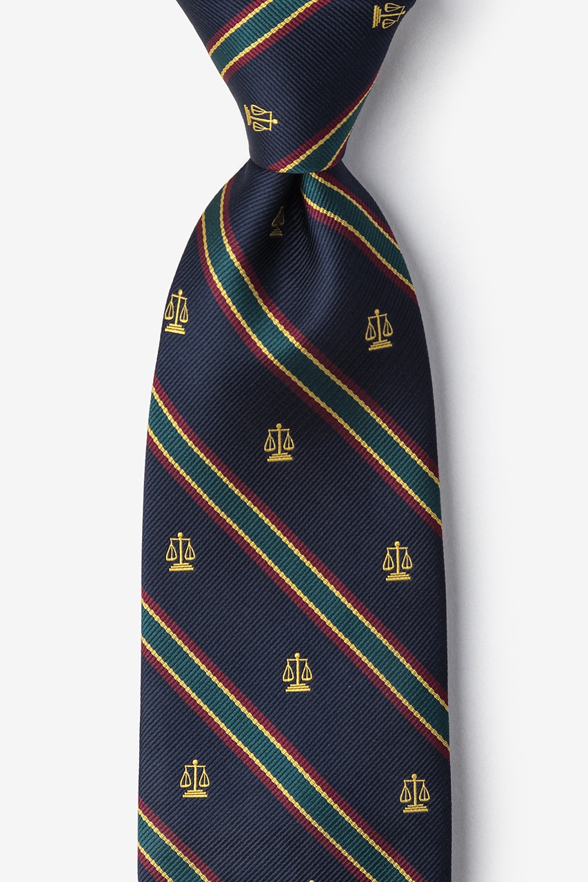 Scales of Justice Blue Navy Blue Tie Photo (0)