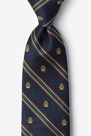 Scales of Justice Blue Navy Blue Tie