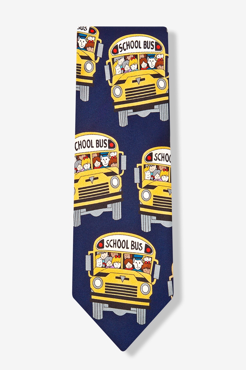 School Bus Navy Blue Tie Photo (1)