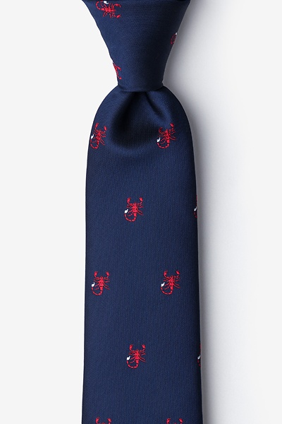 Navy Blue Microfiber Scorpions Tie