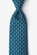 Seahorses Navy Blue Extra Long Tie Photo (0)