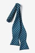 Seahorses Navy Blue Self-Tie Bow Tie Photo (1)