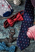 Seahorses Navy Blue Self-Tie Bow Tie Photo (2)