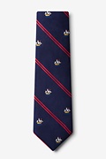 Ship Stripe Navy Blue Extra Long Tie Photo (1)