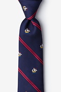 Ship Stripe Navy Blue Extra Long Tie Photo (0)